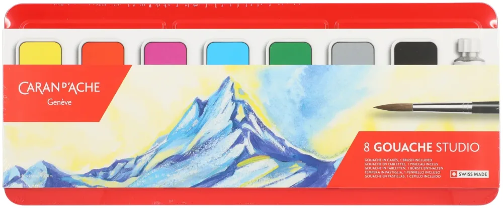 Caran d'Ache Gouache Tabletten Assort. 8 Farben