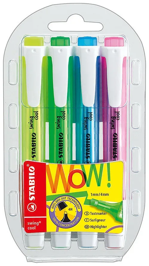 Stabilo Leuchtstift swing cool 4er Etui