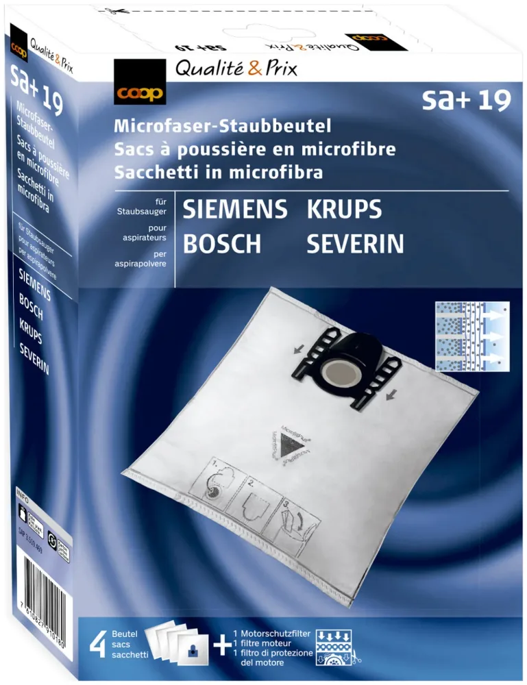 Coop Staubsaugerbeutel Microfaser Sa+19 4 Stück