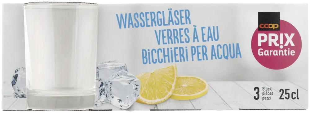 Prix Garantie Wassergläser 25cl 3 Stück