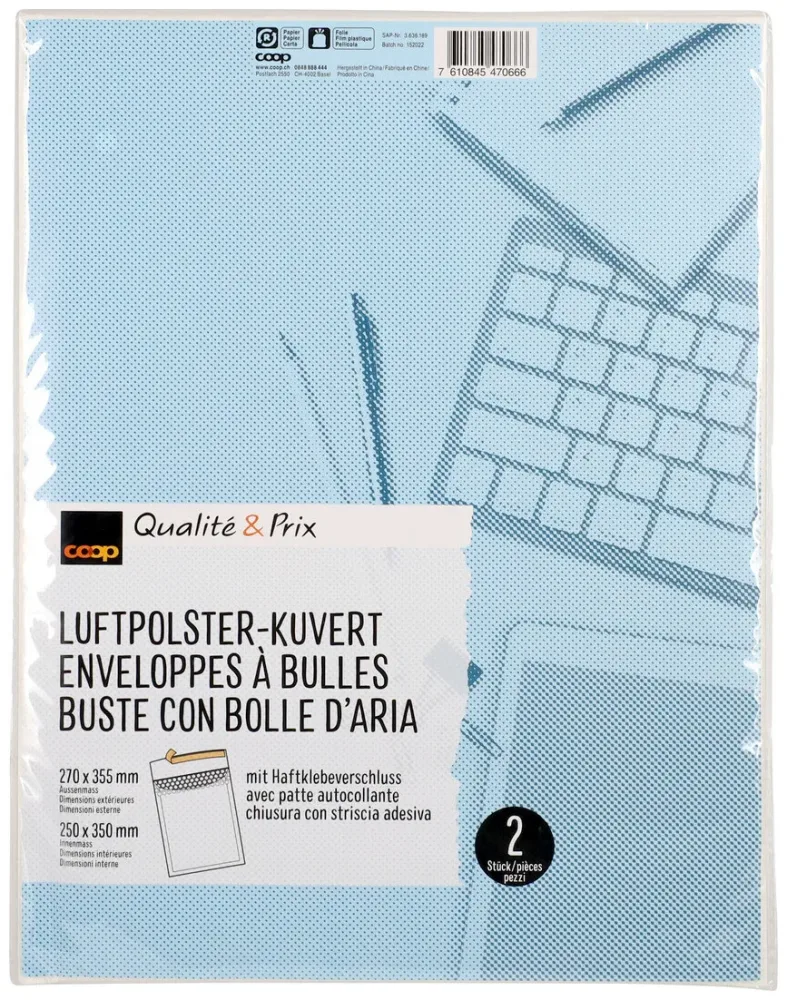 Coop Qualité&Prix Luftpolster-Kuvert 25x35 cm weiss
