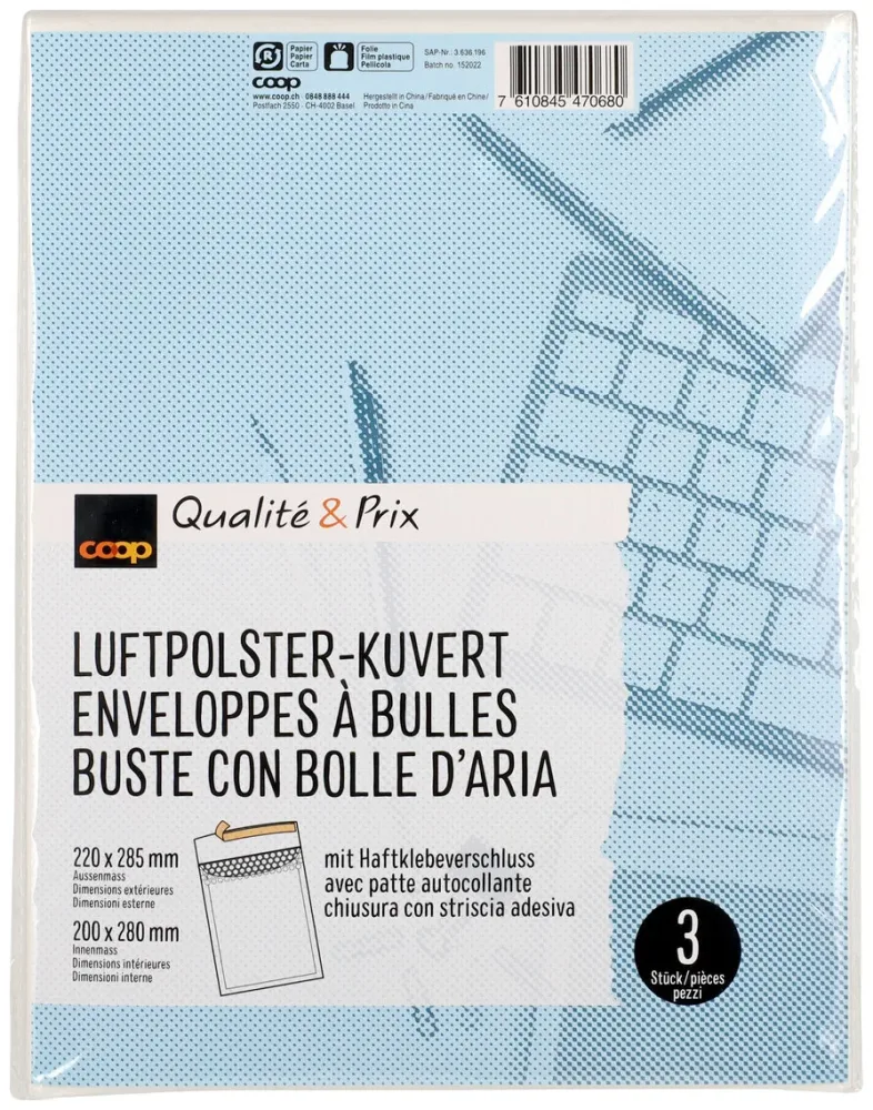 Coop Qualité&Prix Luftpolster-Kuvert 20x28 cm