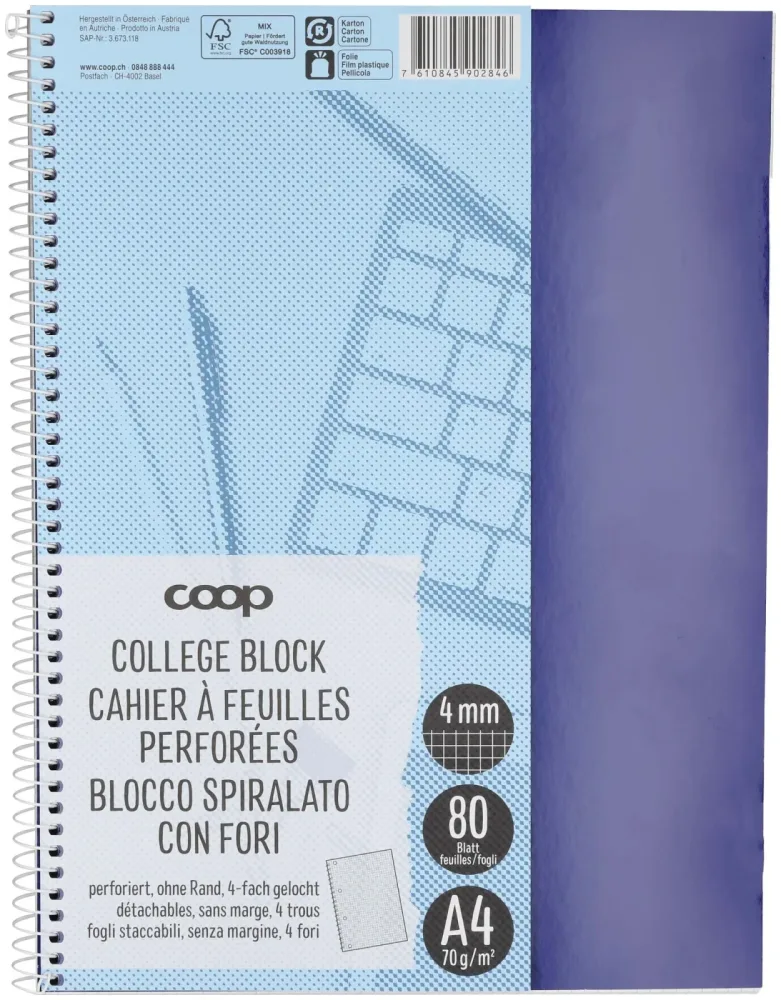 Coop Collegeblock A4 kariert