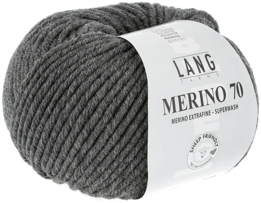 Lang Strickg. Merino 70 05 d.grau 50g