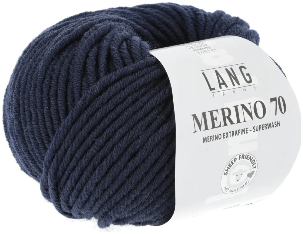 Lang Strickg. Merino 70 25 navy 50g