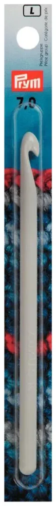 Prym Häkelnadel ohne Griff, grau 7.00 mm, 14 cm, Karte, Kunststoff