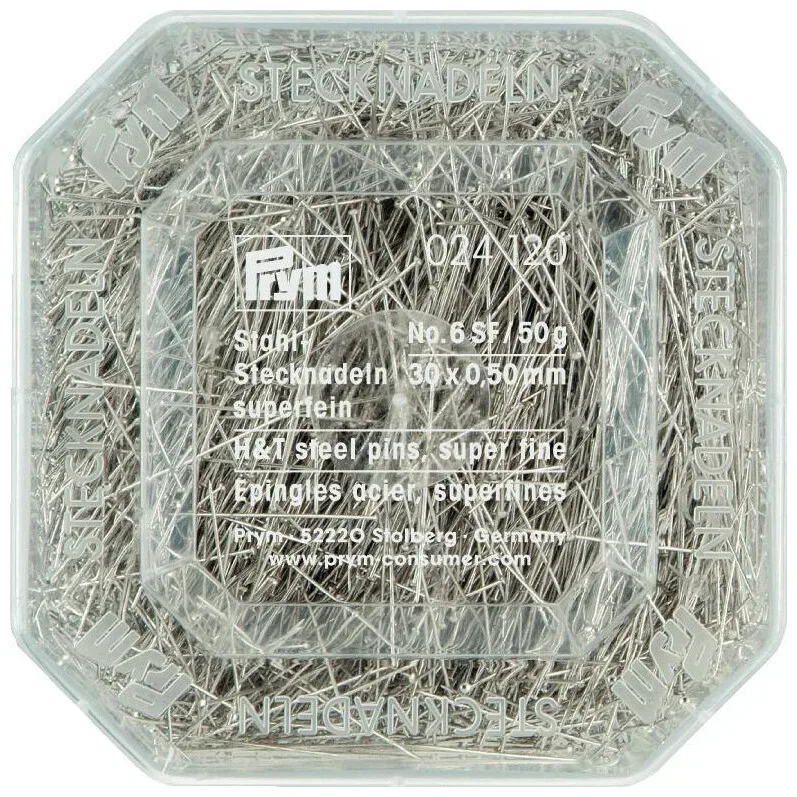 Prym Stecknadeln silber 0.50 x 30 mm Dose 50 g Stahl