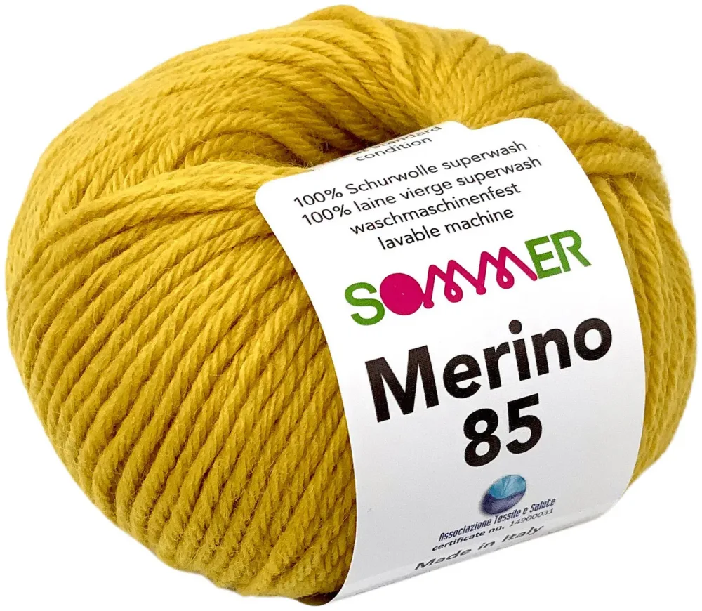 Sommer Merino 85 1109 Handstrickgarn 100% Merino Superwash senf 50g