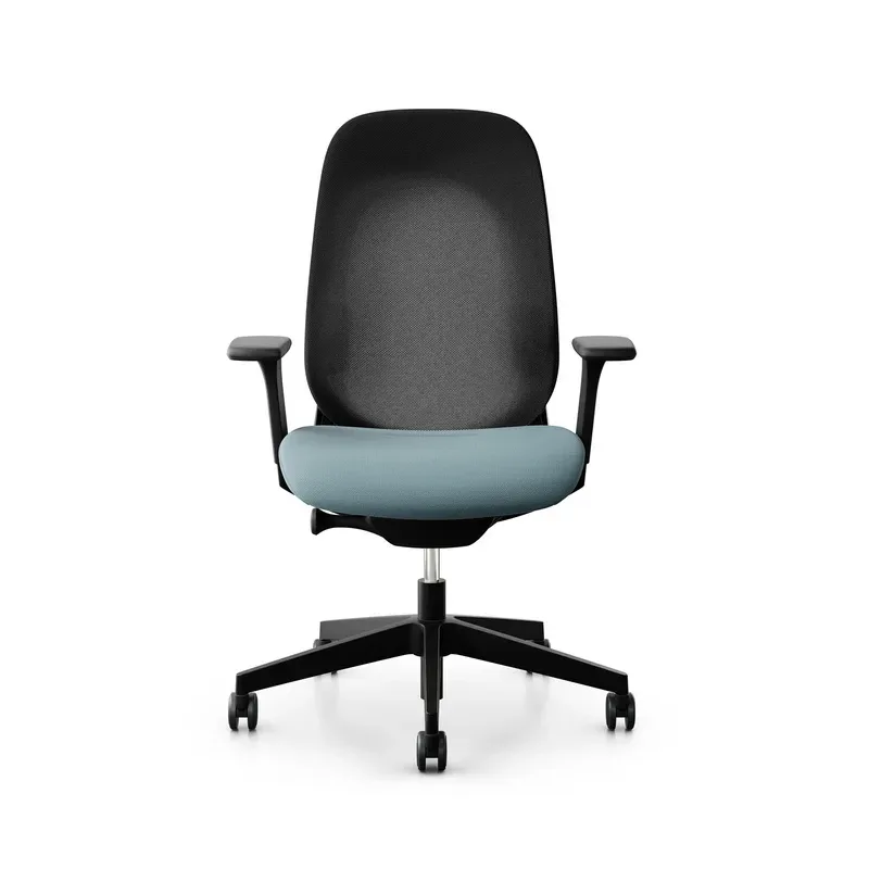 Giroflex office chair 40-4049 with 3D armrests, Light blue/Black, New, Ergonomic chair - ideal for flexible working