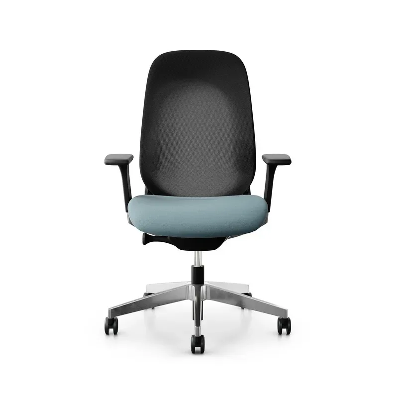 Giroflex office chair 40-4049 with 3D armrests, Light blue/Chrome-plated, New, Ergonomic chair - ideal for flexible working