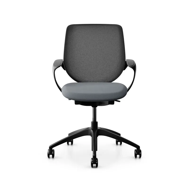 Swivel chair backrest configurable Giroflex 313 with mesh backrest, with fixed armrests Gray/Black, New