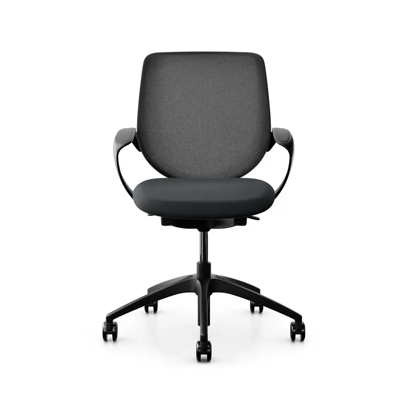 Swivel chair backrest configurable Giroflex 313 with mesh backrest, with fixed armrests Black/Black, New