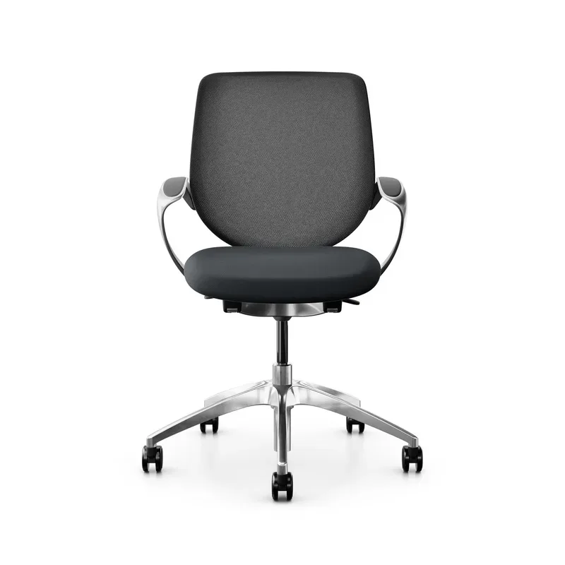 Swivel chair backrest configurable Giroflex 313 with mesh backrest, with fixed armrests Black/Chrome-plated, New
