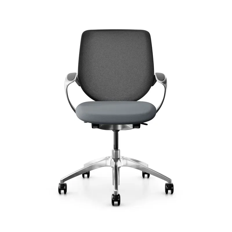 Swivel chair backrest configurable Giroflex 313 with mesh backrest, with fixed armrests Gray/Chrome-plated, New