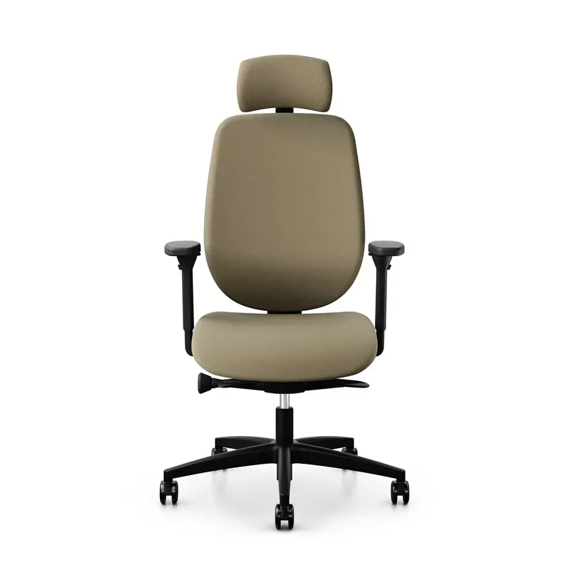 Giroflex 353 office chair with headrest & with 4D armrests Light brown/Black, New, Ergonomic chair - ideal for flexible working