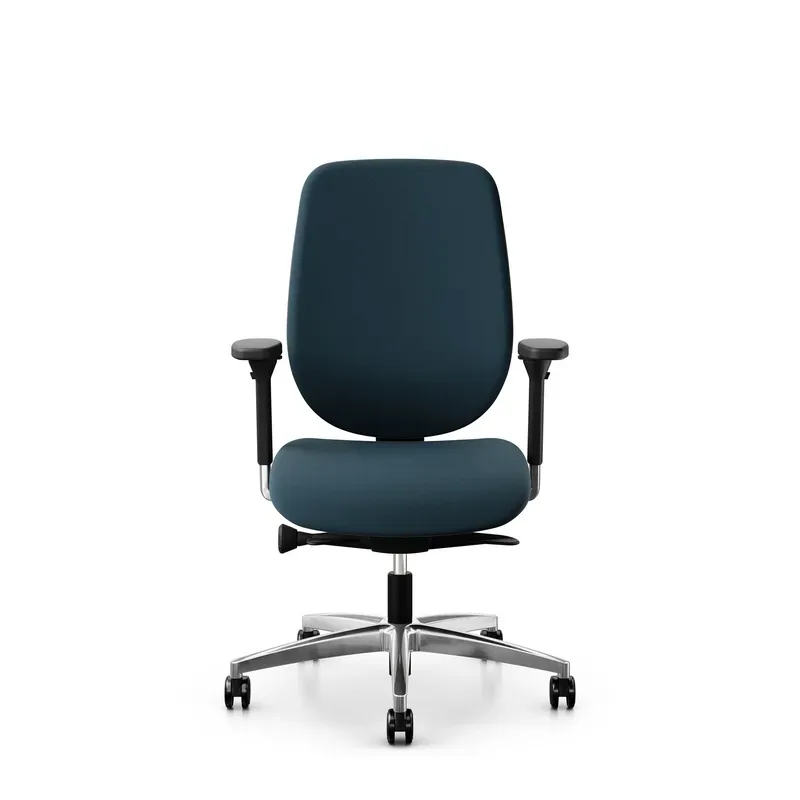 Giroflex 353 office chair without headrest & with 4D armrests Blue/Chrome-plated, New, Ergonomic chair - ideal for flexible working