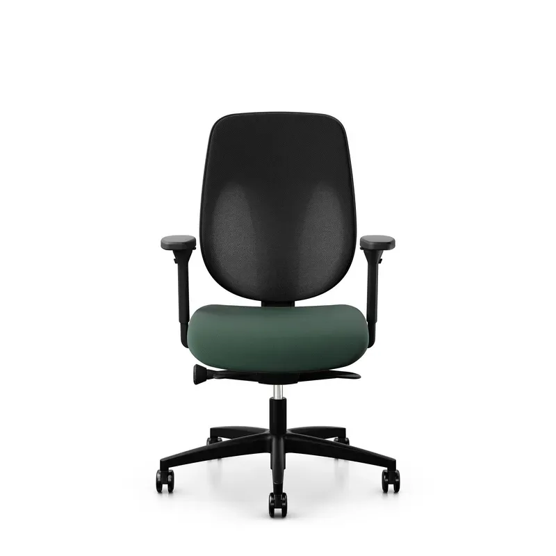 Giroflex 353 office chair without headrest & with 4D armrests Dark green/Black, New, Ergonomic chair - ideal for flexible working