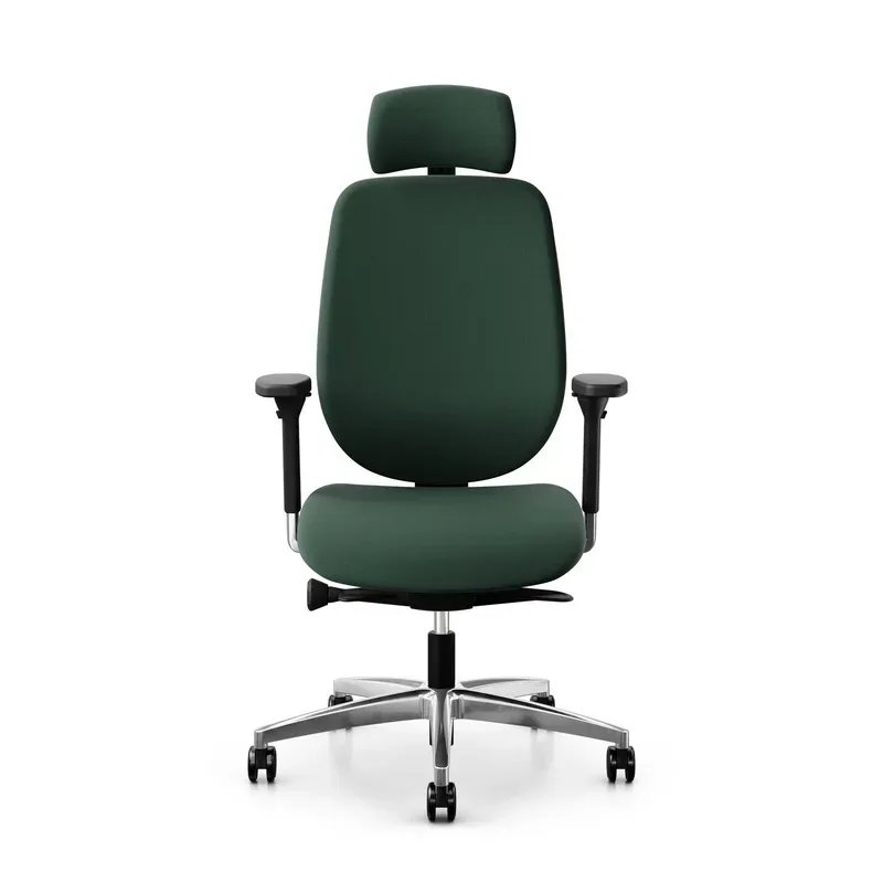Giroflex 353 office chair with headrest & with 4D armrests Dark green/Chrome-plated, New, Ergonomic chair - ideal for flexible working