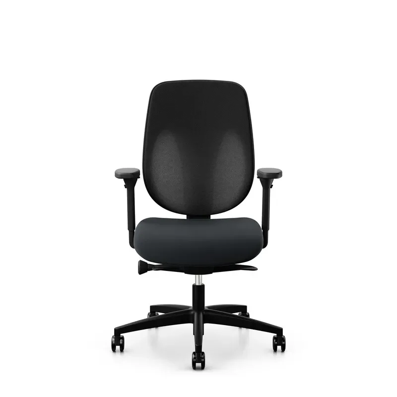 Giroflex 353 office chair without headrest & with 4D armrests Black/Black, New, Ergonomic chair - ideal for flexible working