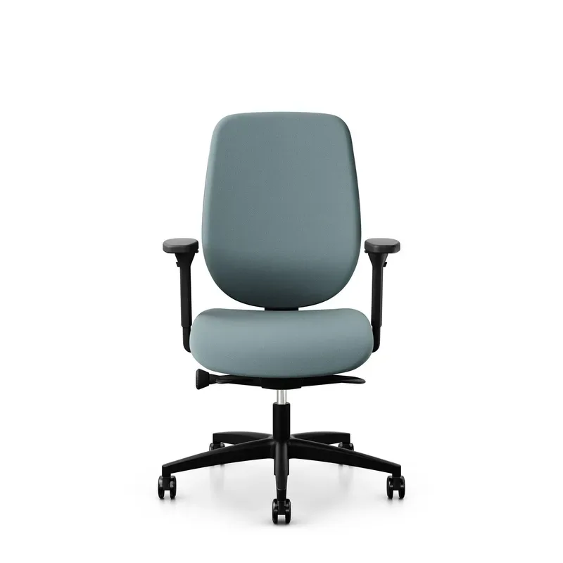 Giroflex 353 office chair without headrest & with 4D armrests Light blue/Black, New, Ergonomic chair - ideal for flexible working
