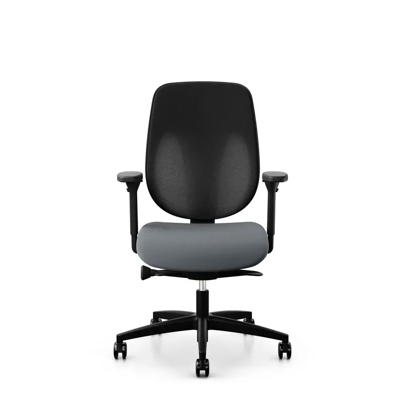 Giroflex 353 office chair without headrest & with 4D armrests Gray/Black, New, Ergonomic chair - ideal for flexible working