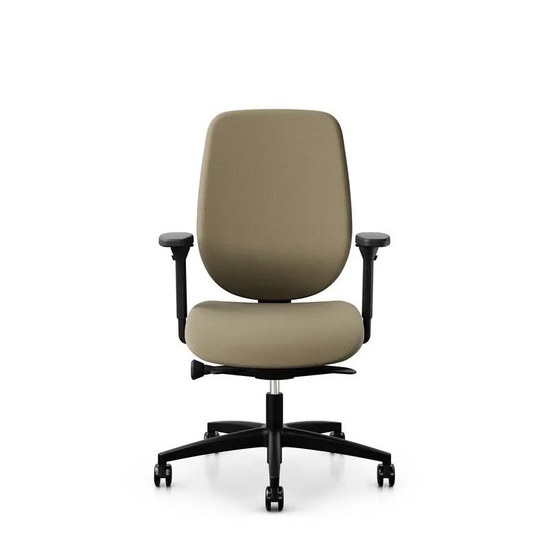 Giroflex 353 office chair without headrest & with 4D armrests Light brown/Black, New, Ergonomic chair - ideal for flexible working