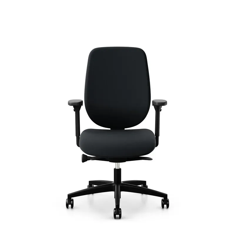 Giroflex 353 office chair without headrest & with 4D armrests Black/Black, New, Ergonomic chair - ideal for flexible working