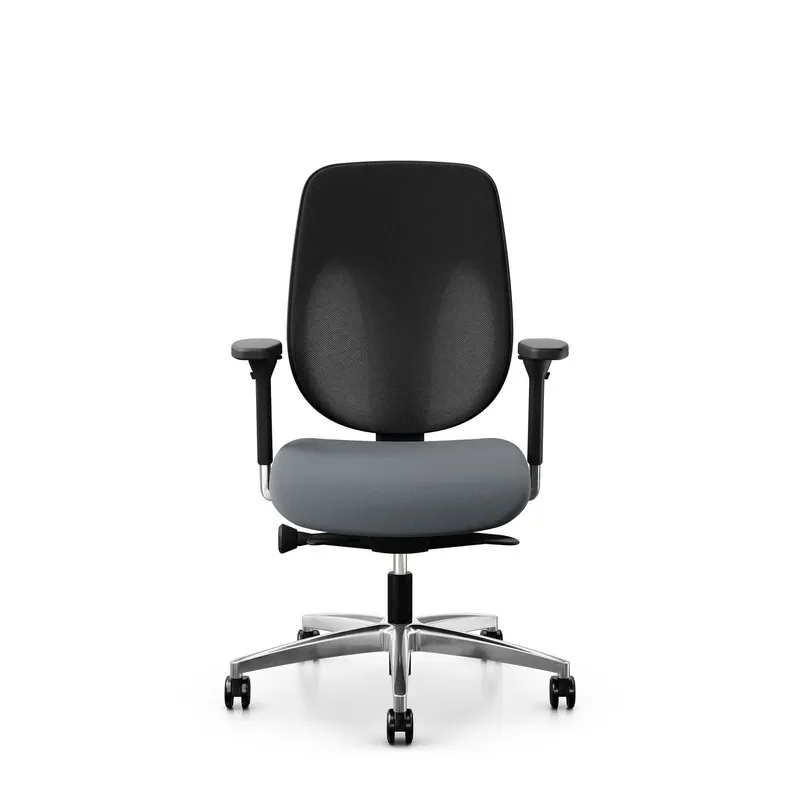 Giroflex 353 office chair without headrest & with 4D armrests Gray/Chrome-plated, New, Ergonomic chair - ideal for flexible working