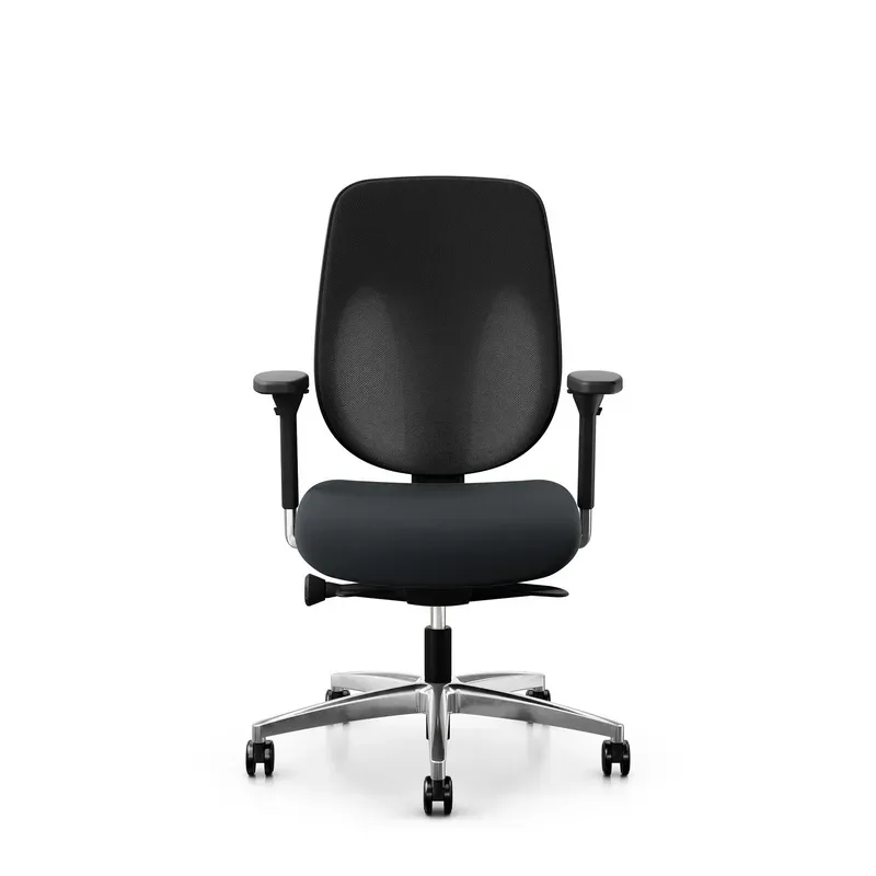 Giroflex 353 office chair without headrest & with 4D armrests Black/Chrome-plated, New, Ergonomic chair - ideal for flexible working