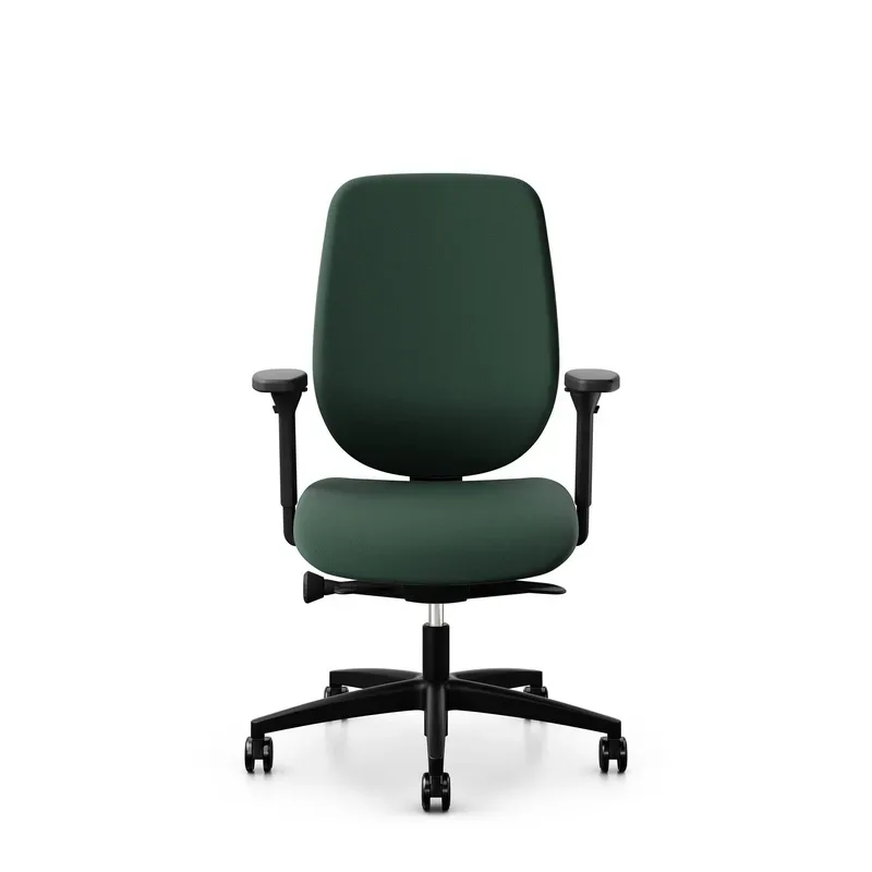 Giroflex 353 office chair without headrest & with 4D armrests Dark green/Black, New, Ergonomic chair - ideal for flexible working