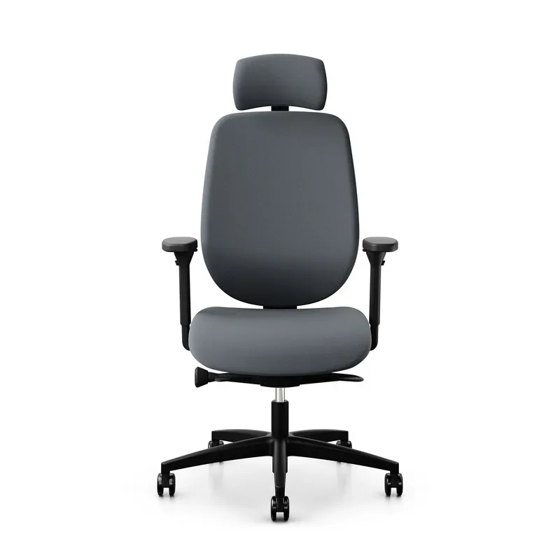 Giroflex 353 office chair with headrest & with 4D armrests Gray/Black, New, Ergonomic chair - ideal for flexible working