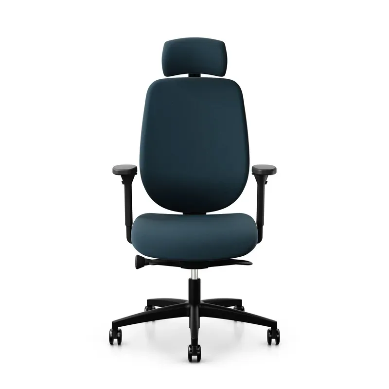 Giroflex 353 office chair with headrest & with 4D armrests Blue/Black, New, Ergonomic chair - ideal for flexible working