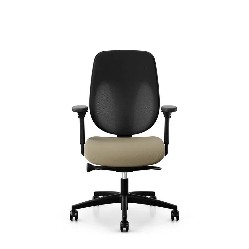 Giroflex 353 office chair without headrest & with 4D armrests Light brown/Black, New, Ergonomic chair - ideal for flexible working