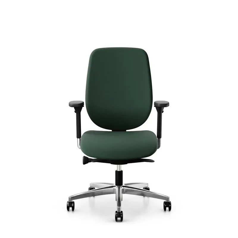 Giroflex 353 office chair without headrest & with 4D armrests Dark green/Chrome-plated, New, Ergonomic chair - ideal for flexible working