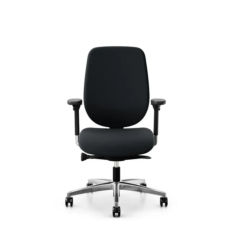 Giroflex 353 office chair without headrest & with 4D armrests Black/Chrome-plated, New, Ergonomic chair - ideal for flexible working