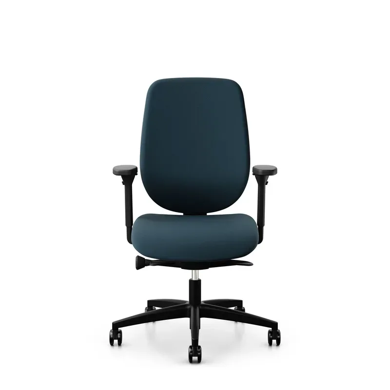 Giroflex 353 office chair without headrest & with 4D armrests Blue/Black, New, Ergonomic chair - ideal for flexible working