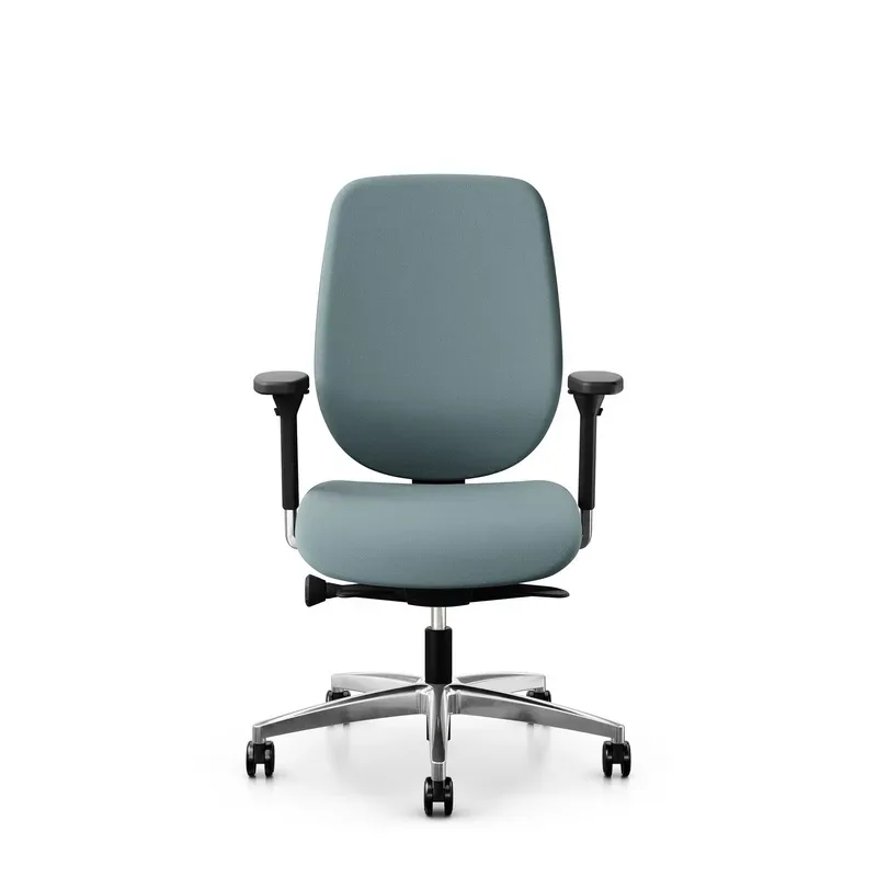 Giroflex 353 office chair without headrest & with 4D armrests Light blue/Chrome-plated, New, Ergonomic chair - ideal for flexible working
