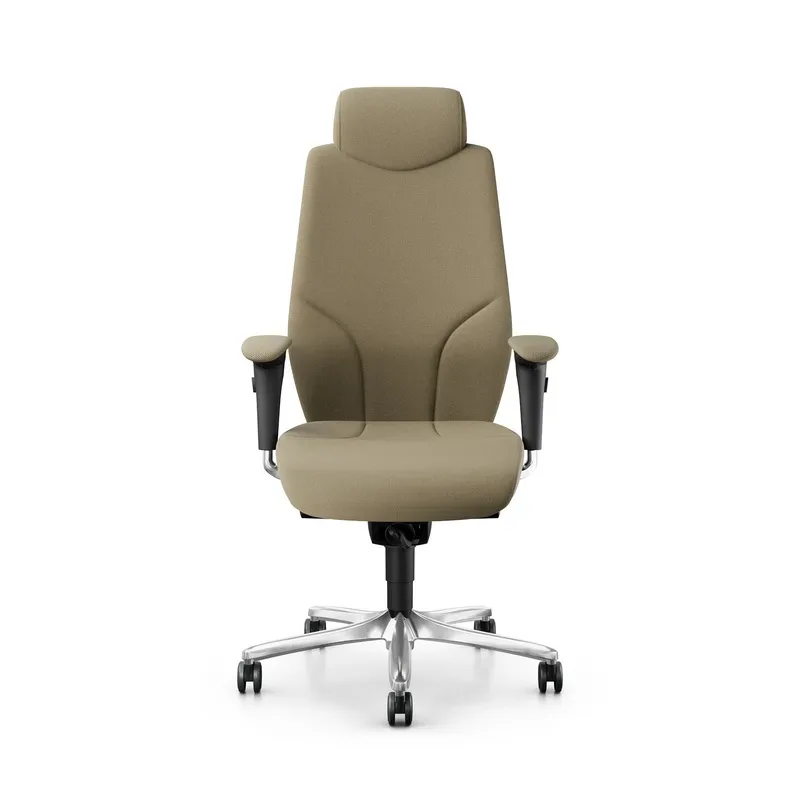 Giroflex 64-9778 executive chair with 4D armrests, Light brown/Chrome-plated, New, Ergonomic chair - ideal for flexible working