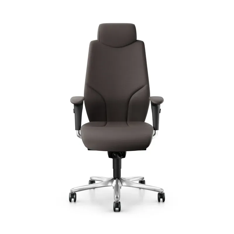 Leather executive chair Giroflex 64-9778 with 4D armrests, Dark brown/Chrome-plated, New, Ergonomic chair - ideal for flexible working
