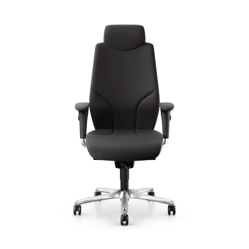 Leather executive chair Giroflex 64-9778 with 4D armrests, Black/Chrome-plated, New, Ergonomic chair - ideal for flexible working
