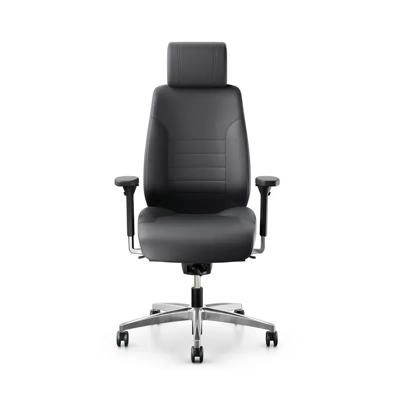 Swivel chair  Giroflex 60 with headrest & with 4D armrests Gray/Chrome-plated, New, Ergonomic chair - ideal for flexible working