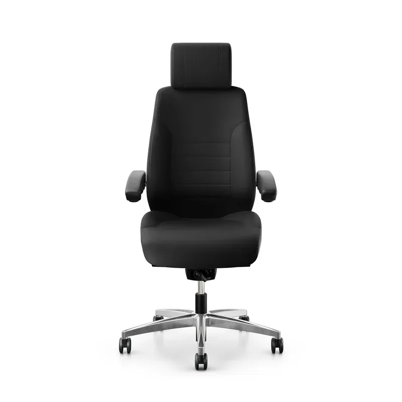 Swivel chair  Giroflex 60 with headrest & with folding armrests Black/Chrome-plated, New, Ergonomic chair - ideal for flexible working