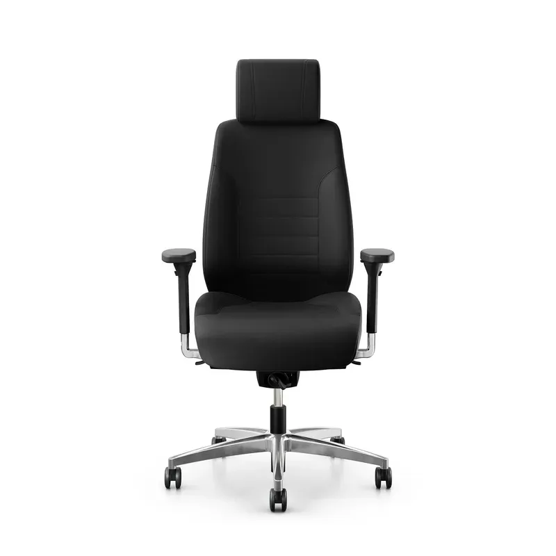 Swivel chair  Giroflex 60 with headrest & with 4D armrests Black/Chrome-plated, New, Ergonomic chair - ideal for flexible working
