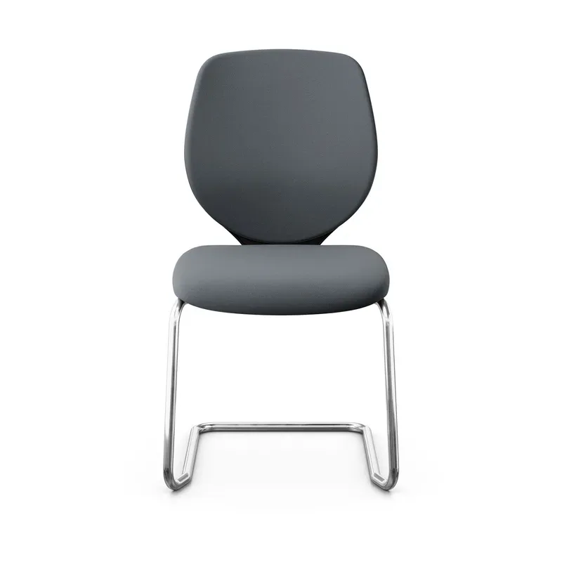 Giroflex 353 cantilever conference chair without armrests, Gray/Chrome-plated, New