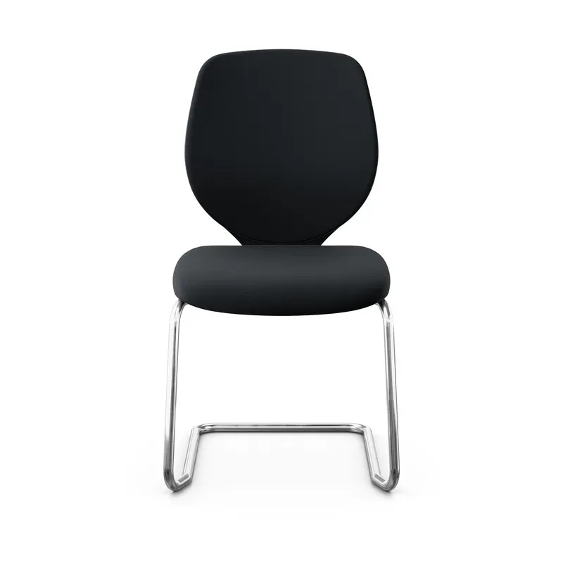 Giroflex 353 cantilever conference chair without armrests, Black/Chrome-plated, New