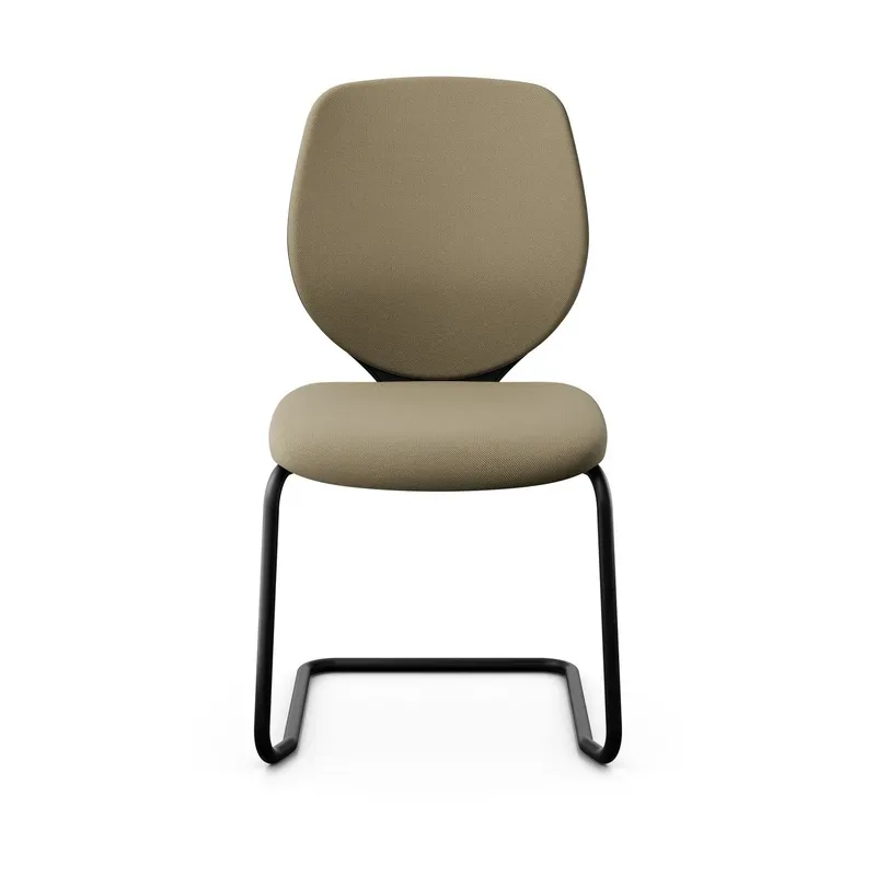 Giroflex 353 cantilever conference chair without armrests, Light brown/ Black, New