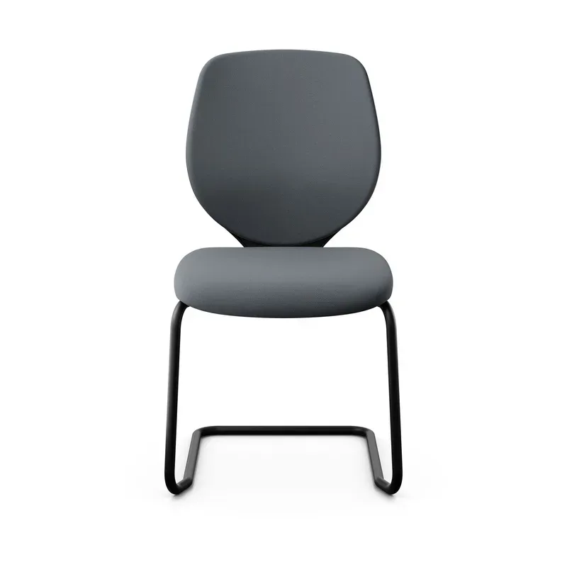 Giroflex 353 cantilever conference chair without armrests, Gray/ Black, New