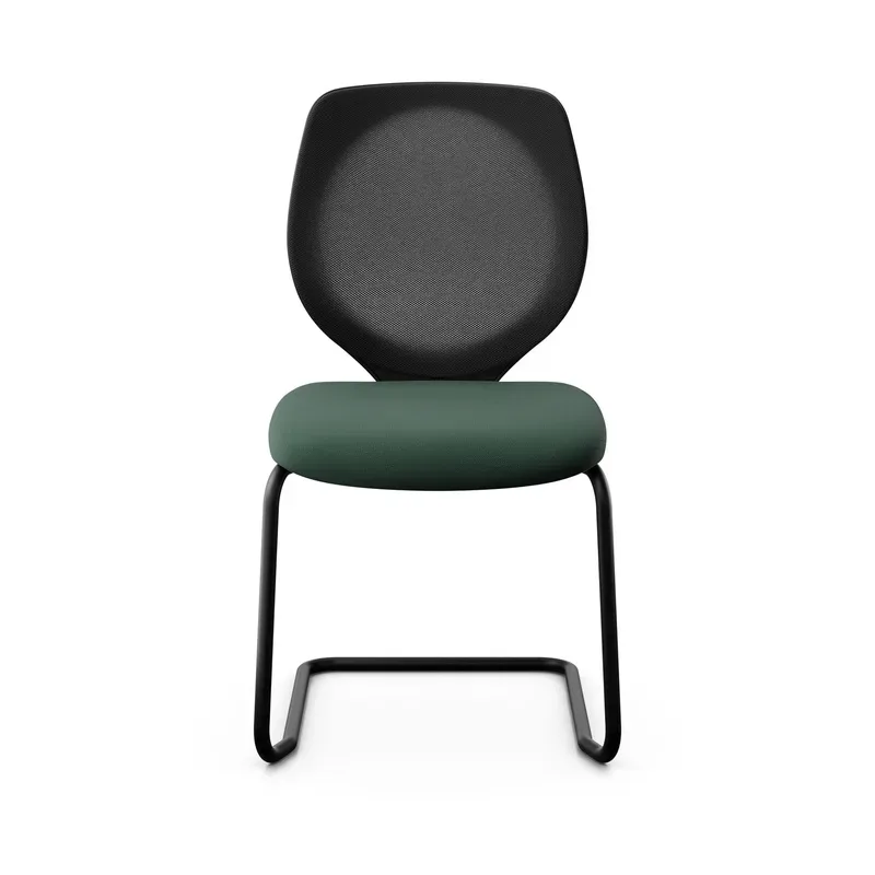 Giroflex 353 cantilever conference chair without armrests, Dark green/ Black, New