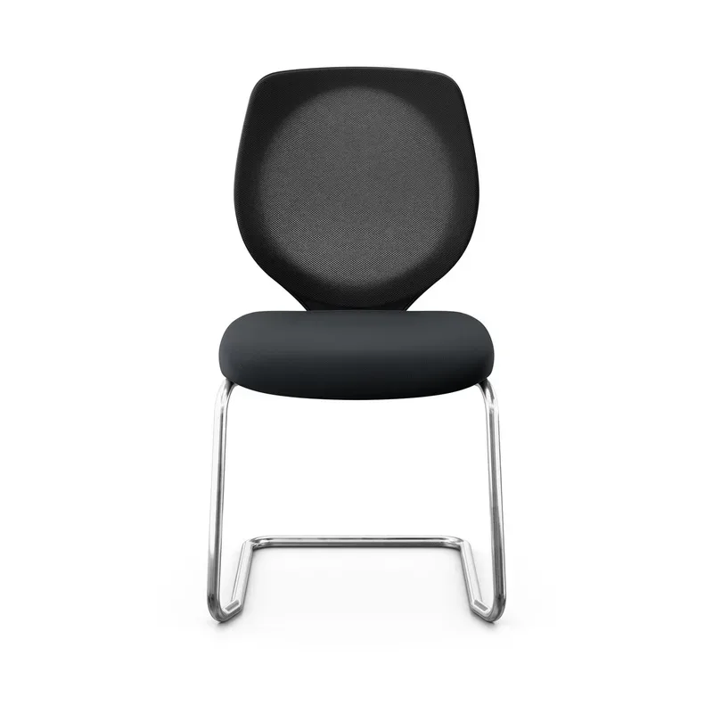 Giroflex 353 cantilever conference chair without armrests, Black/Chrome-plated, New