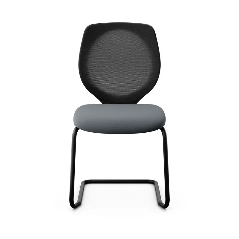 Giroflex 353 cantilever conference chair without armrests, Gray/ Black, New